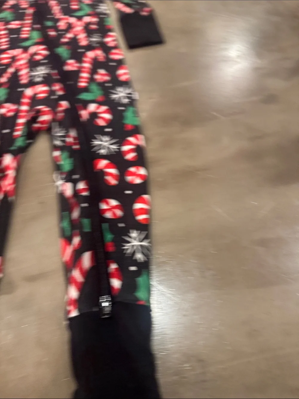 Little Sleepies merry Mints Black Candy Cane Print Footie Pajamas
